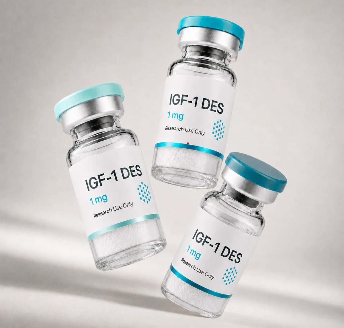 IGF-1 DES vial, mock product photograph, view 3