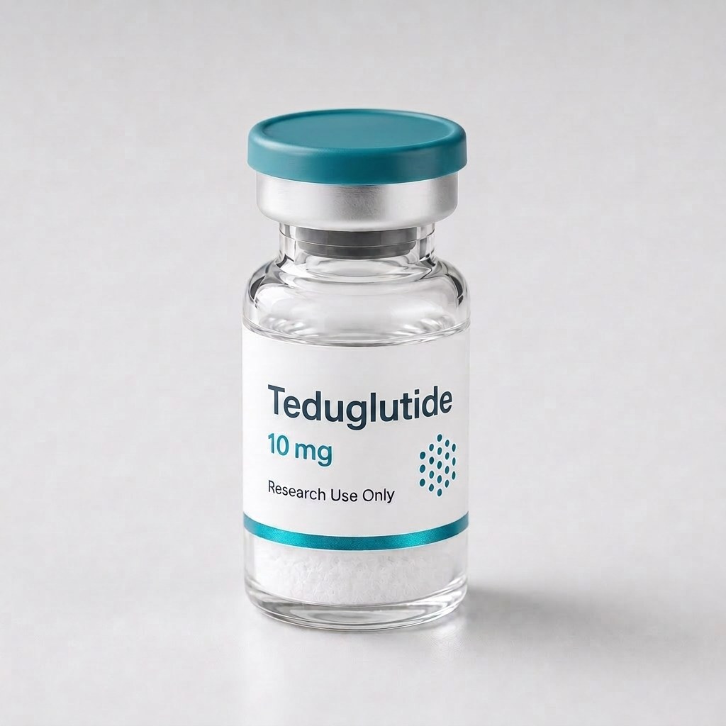 Teduglutide (Gattex) vial, mock product photograph