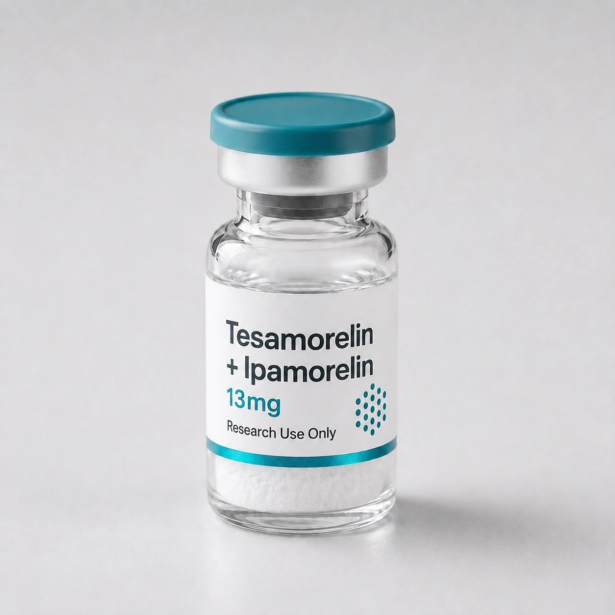 Tesamorelin + Ipamorelin blend vial, mock product photograph