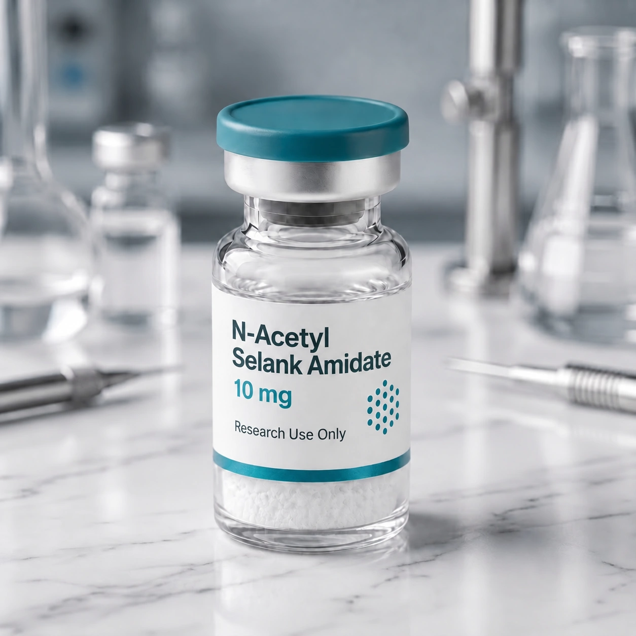 N-Acetyl Selank Amidate vial, mock product photograph