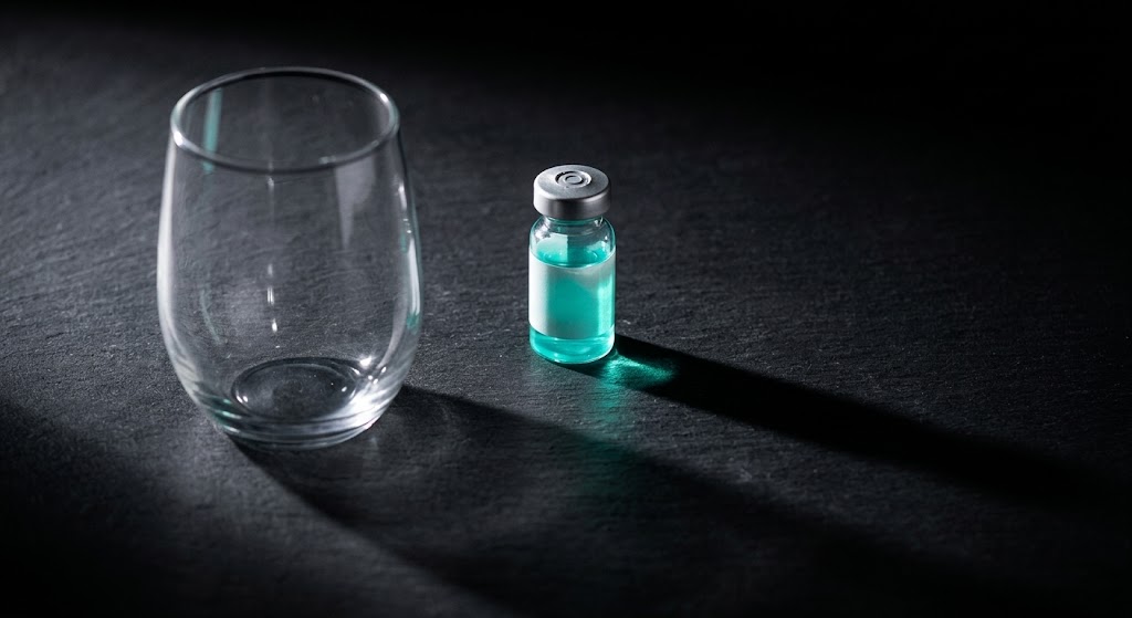 Three curves showing the overnight growth hormone pulse: a tall peak without alcohol, a much smaller peak at a moderate dose, and a nearly flat line at a high dose.
