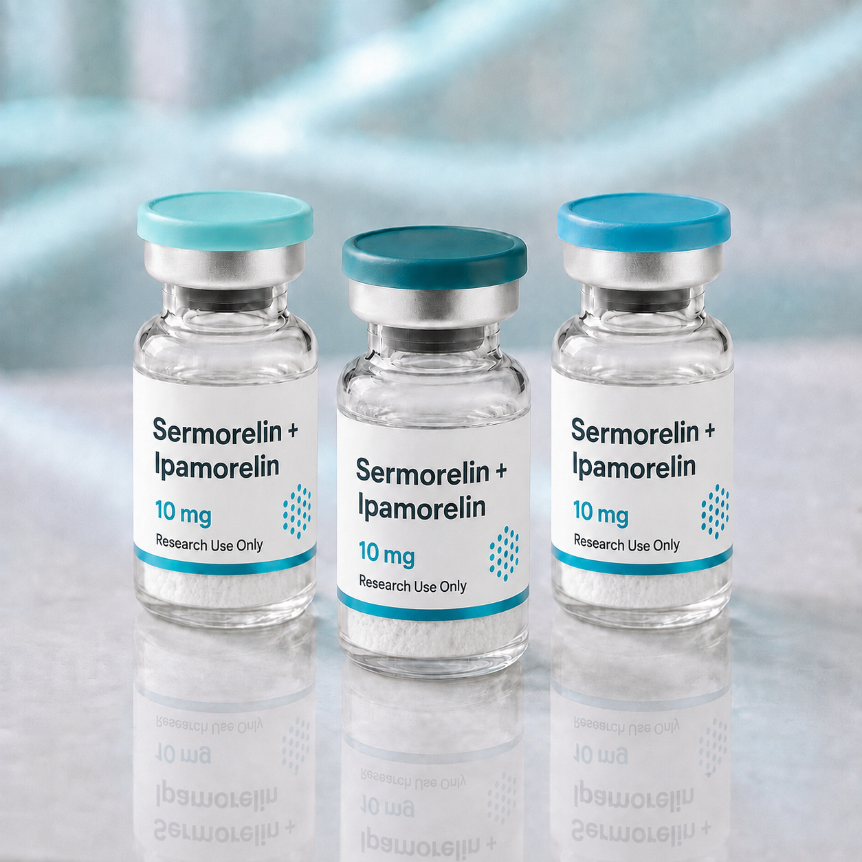 Sermorelin + Ipamorelin blend, mock product photograph