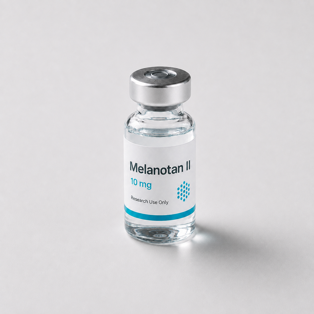 Research vial labeled Melanotan II, ten milligrams