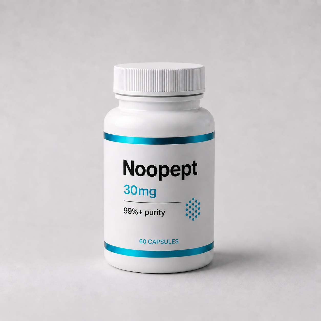 Noopept (Omberacetam) vial, mock product photograph