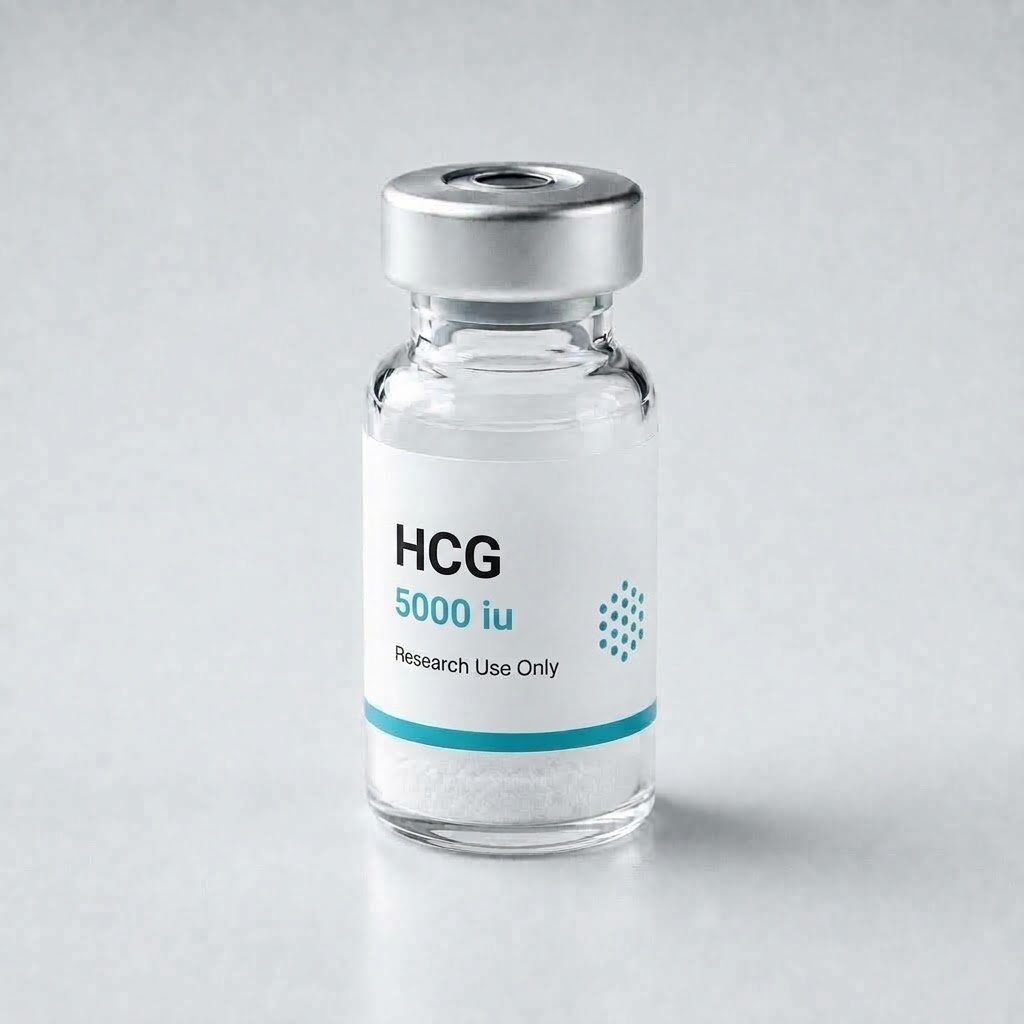 Research vial labelled HCG 5000 iu