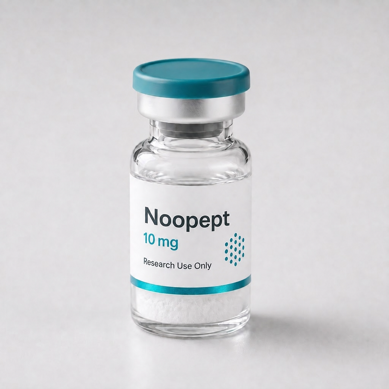 Noopept (Omberacetam) vial, mock product photograph
