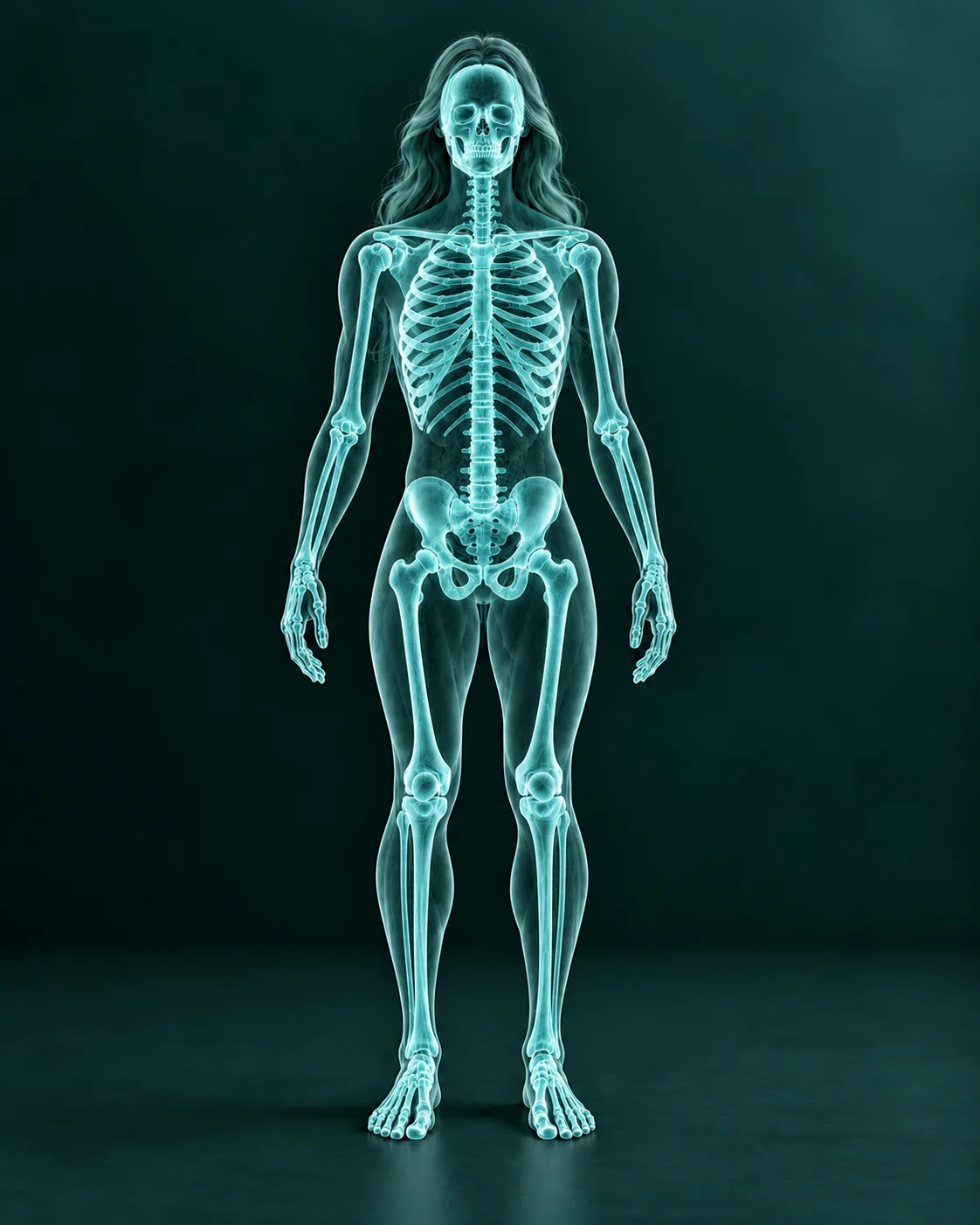 Anatomical illustration highlighting bones