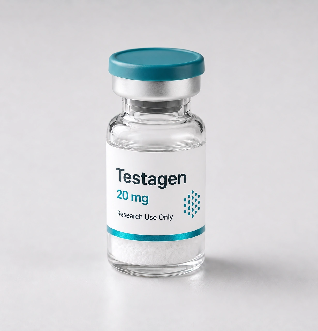 Testagen vial, mock product photograph