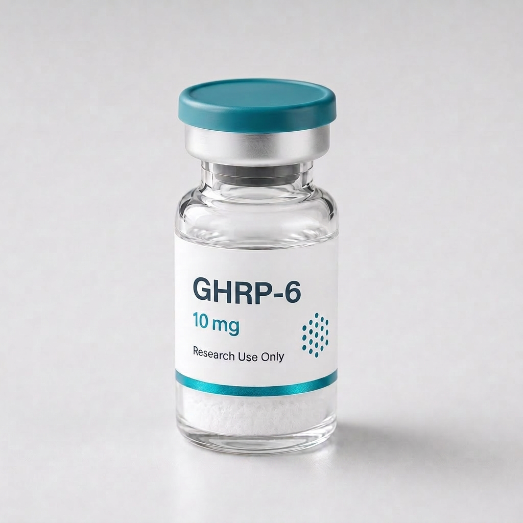 GHRP-6 vial, mock product photograph