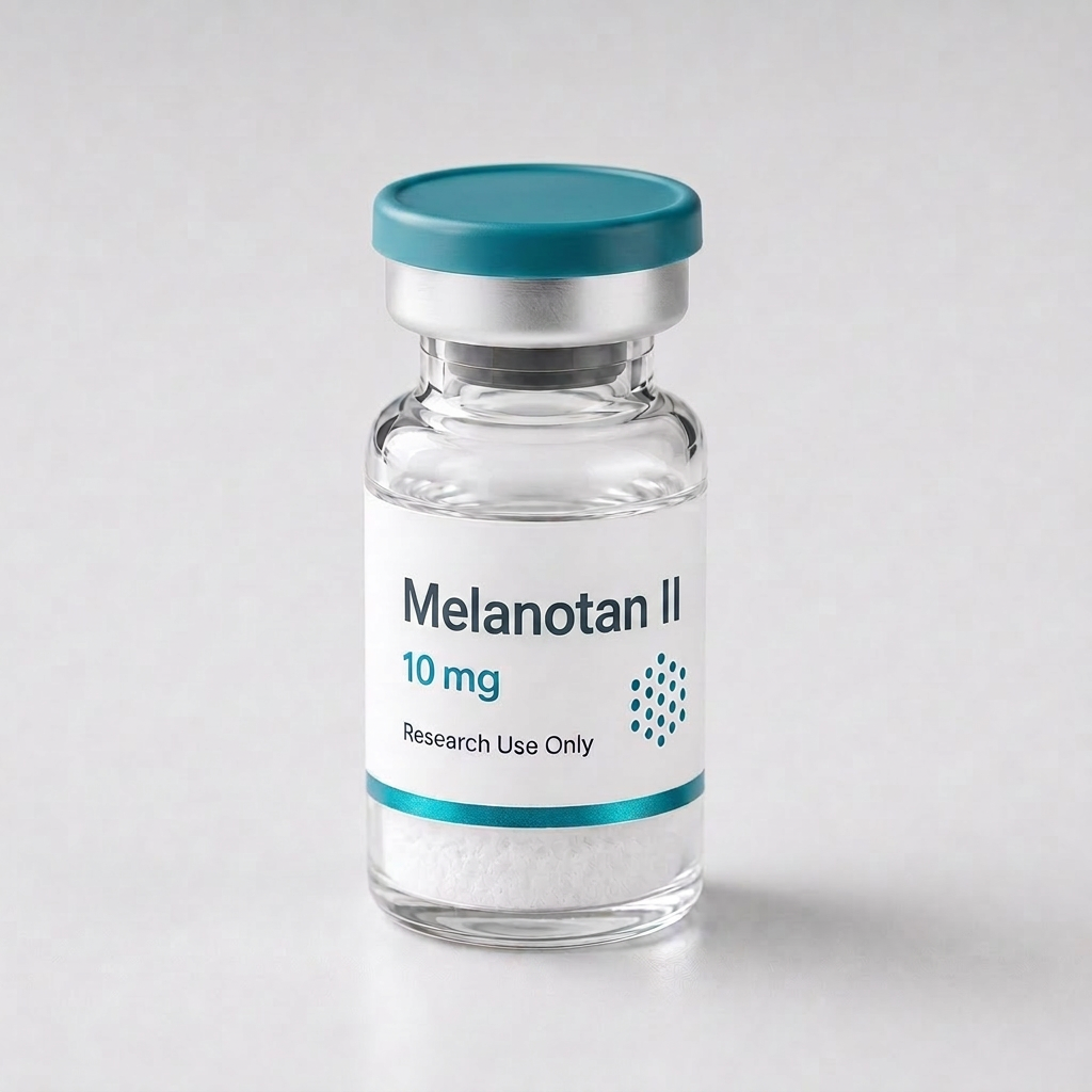 Melanotan II vial, mock product photograph