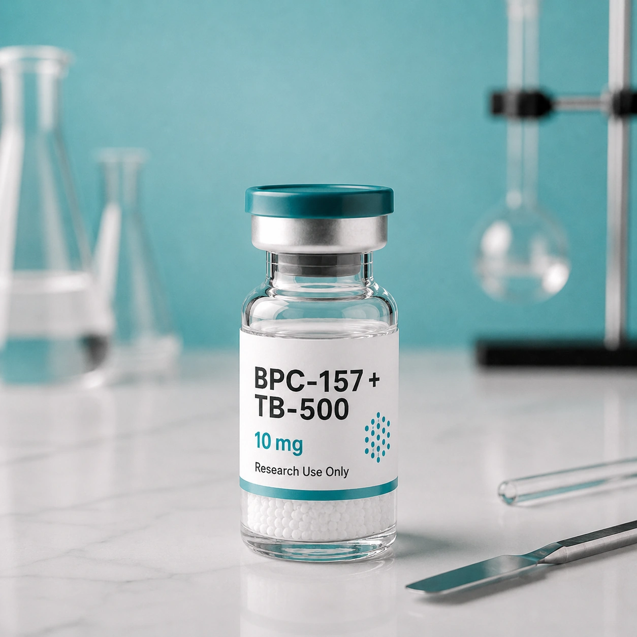 BPC-157 + TB-500, mock product photograph