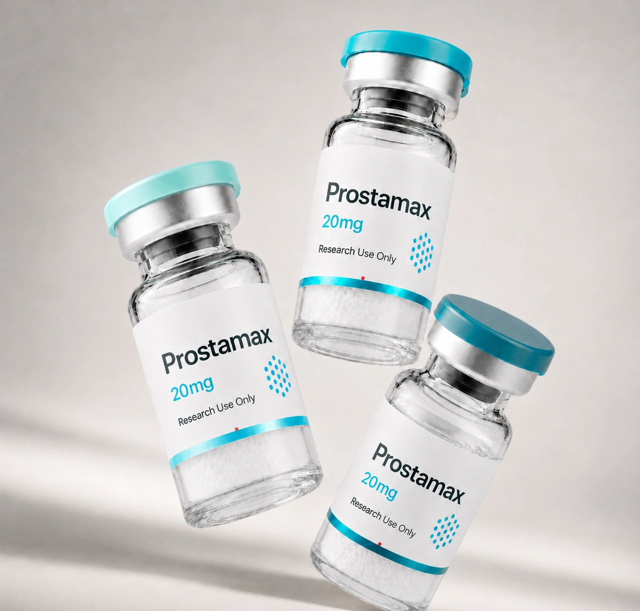 Prostamax vial, mock product photograph, view 3