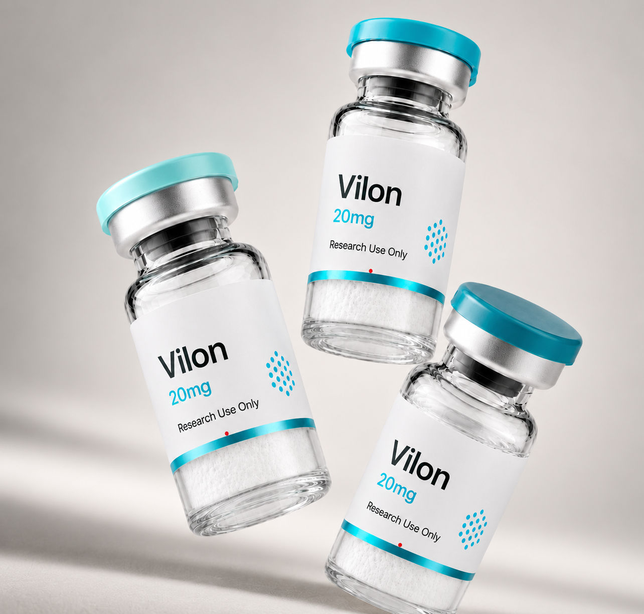 Vilon vial, mock product photograph, view 3