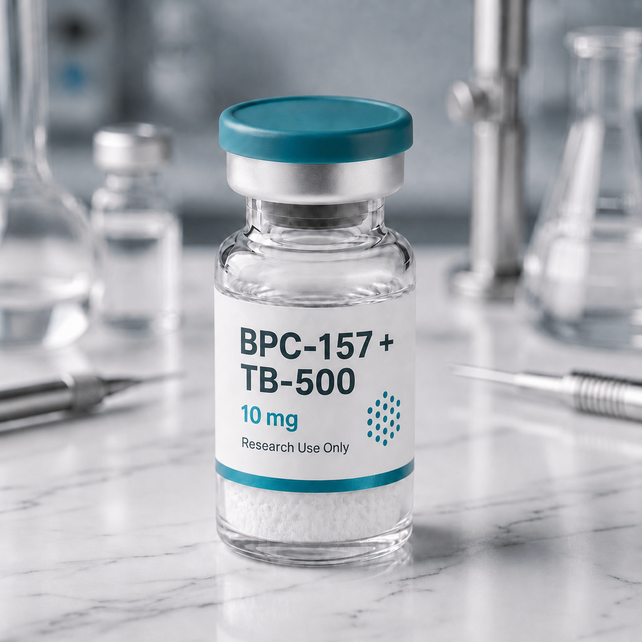 BPC-157 + TB-500, mock product photograph