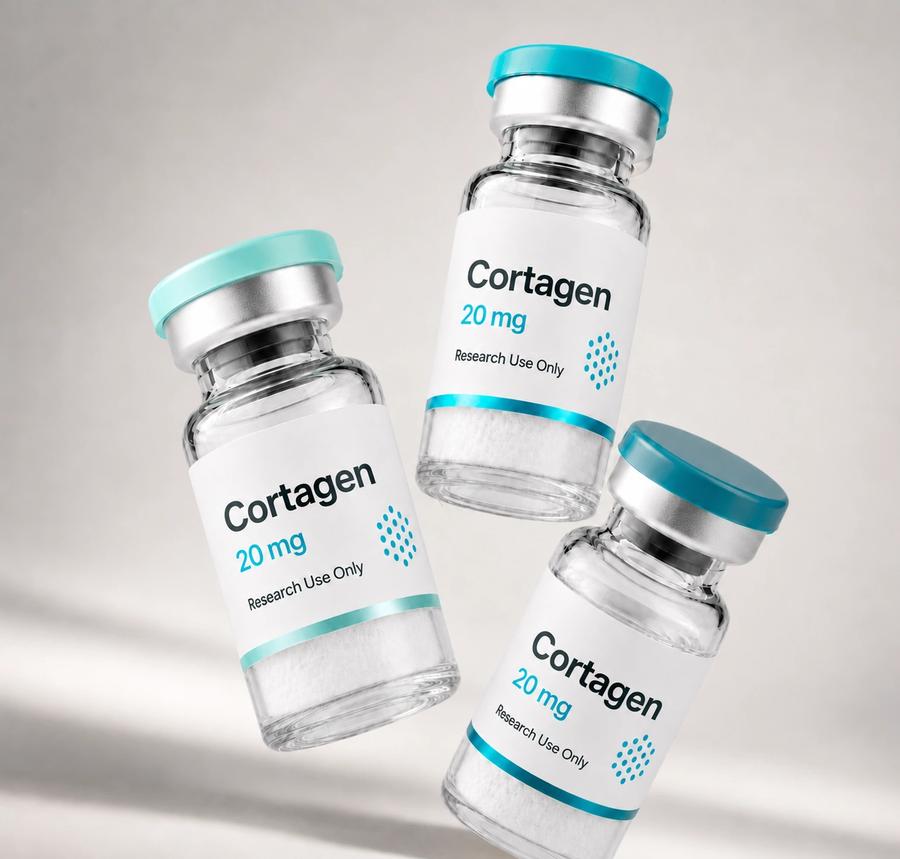 Cortagen vial, mock product photograph, view 3
