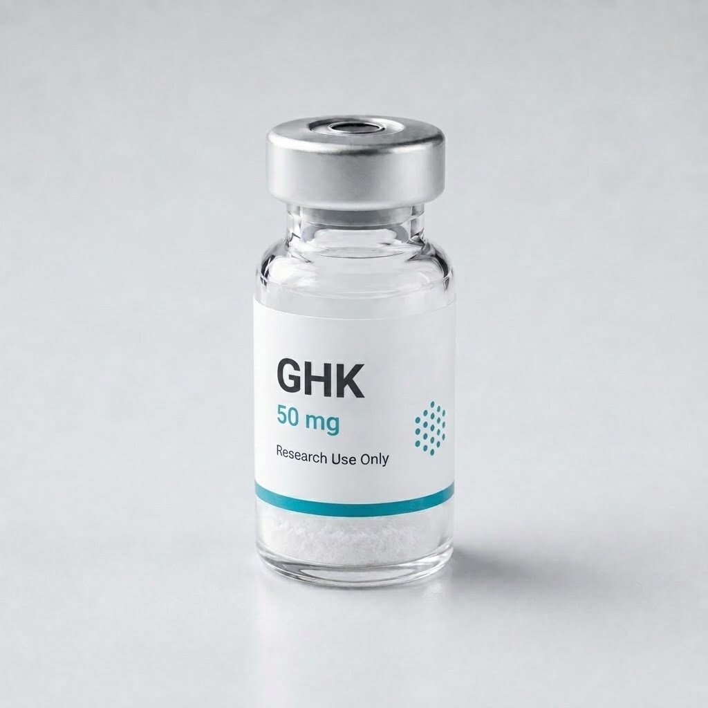 Supplied GHK research vial photograph