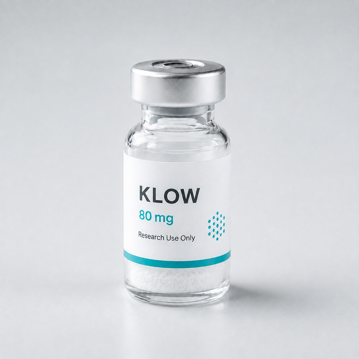 KLOW blend vial, 80 mg, on a light surface