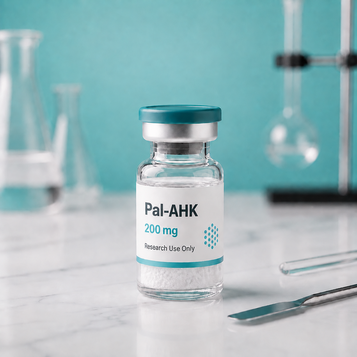 Pal-AHK vial, mock product photograph, view 3