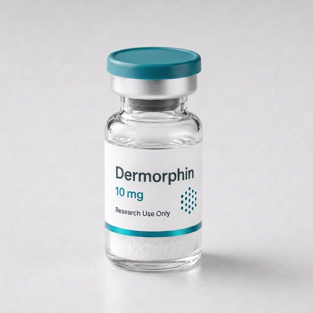 Dermorphin vial, mock product photograph