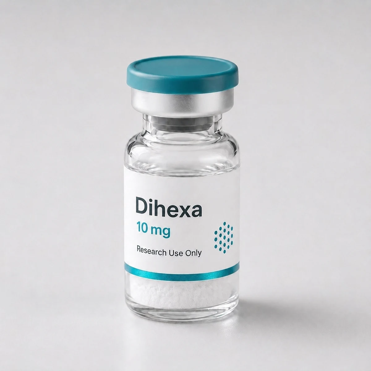 Dihexa vial, mock product photograph