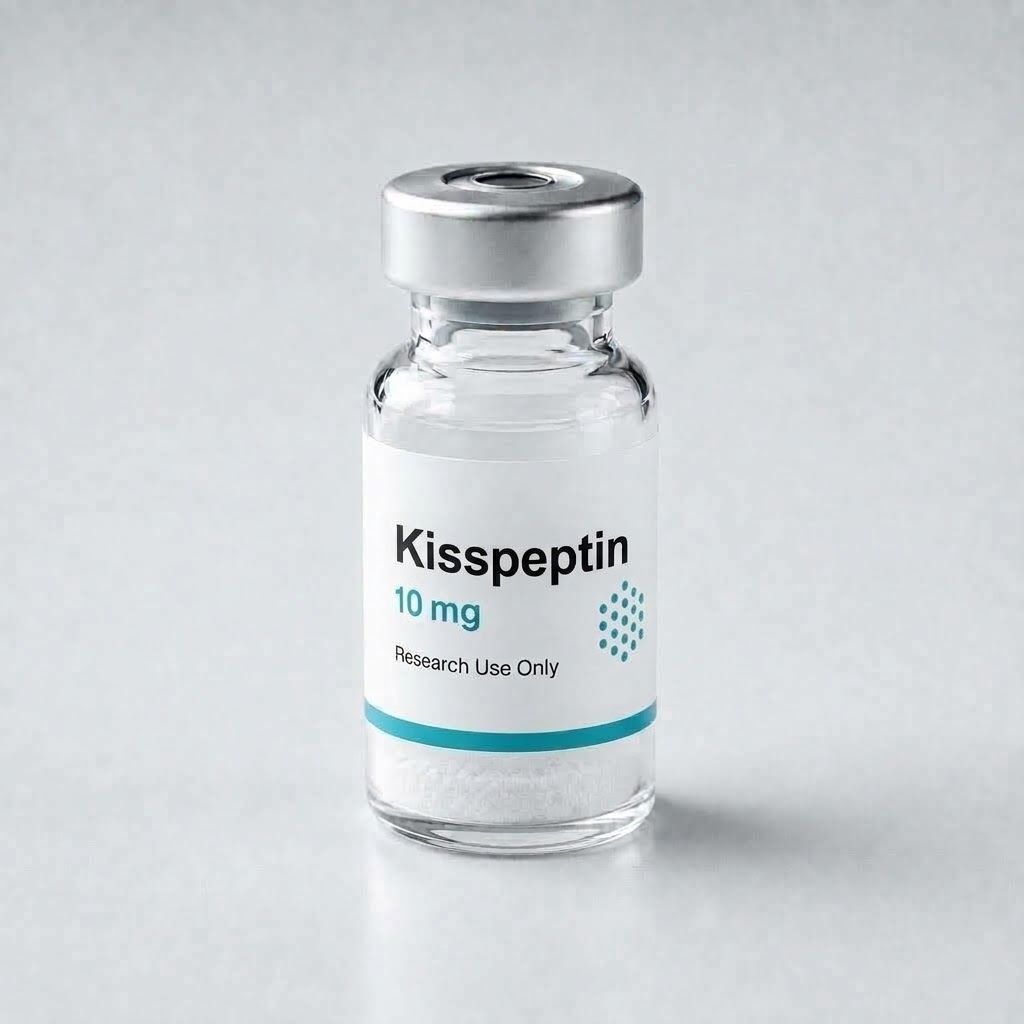 Research vial labelled Kisspeptin 10 mg