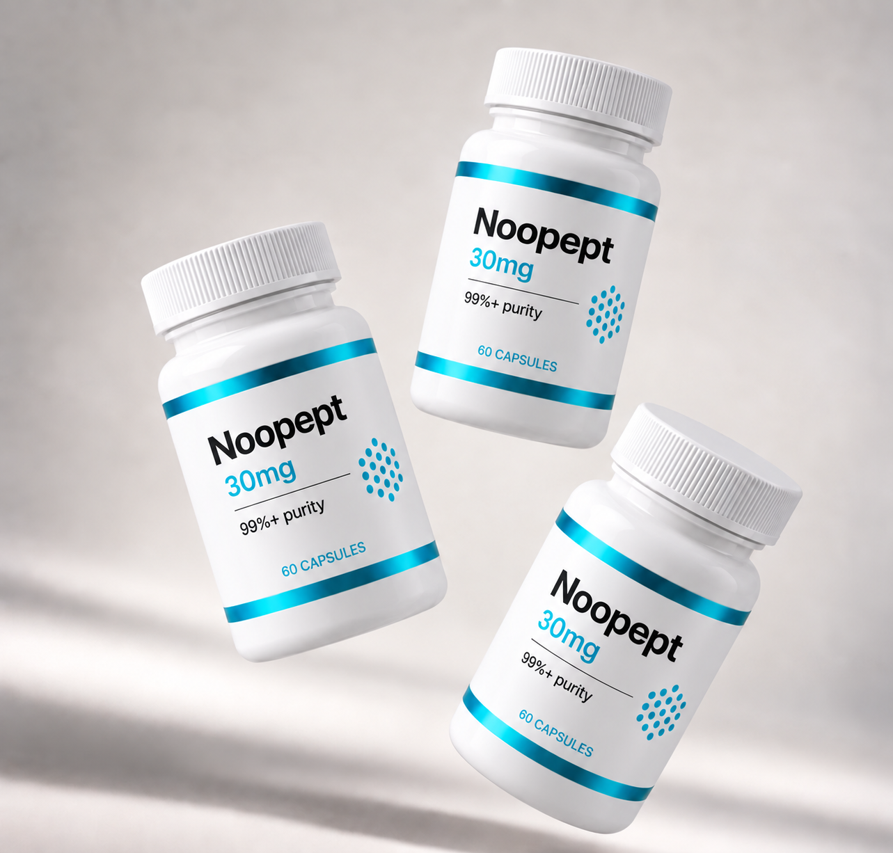 Noopept (Omberacetam) vial, mock product photograph, view 3