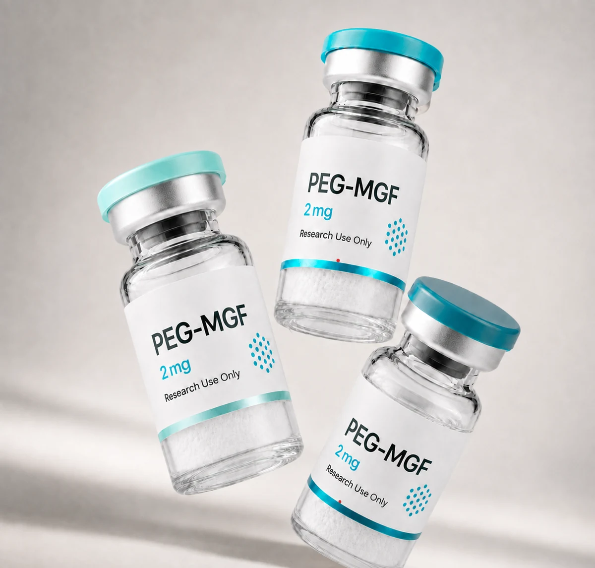 PEG-MGF vial, mock product photograph, view 3