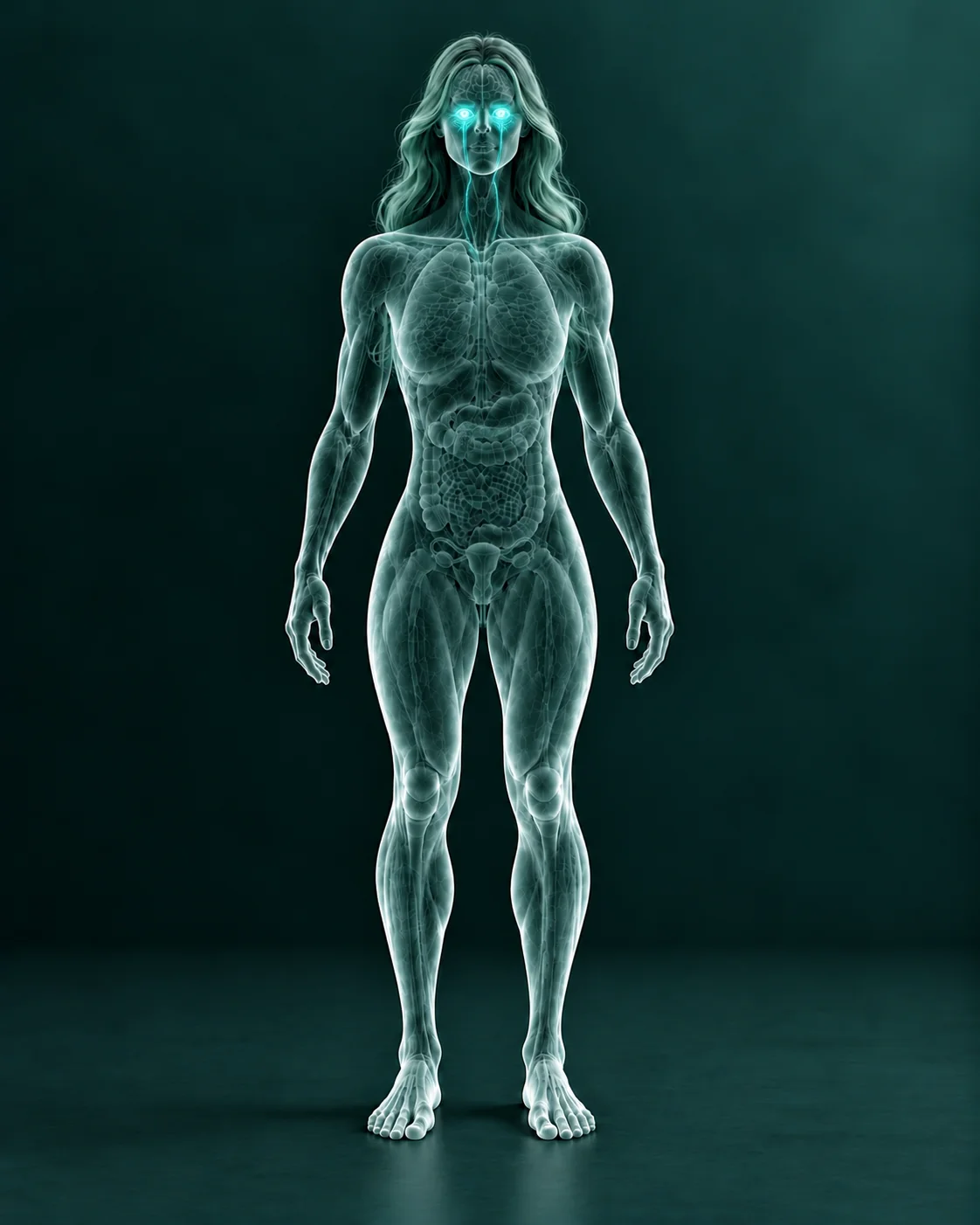Anatomical illustration highlighting eyes
