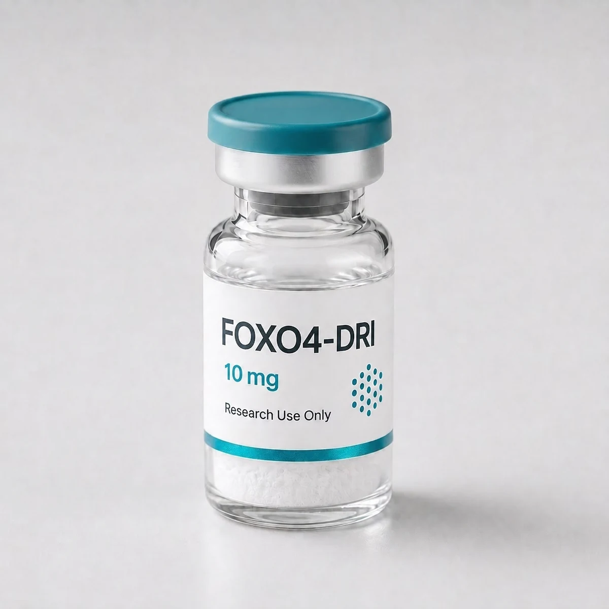 FOXO4-DRI vial, mock product photograph, view 2