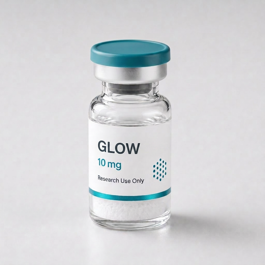 GLOW blend vial, mock product photograph