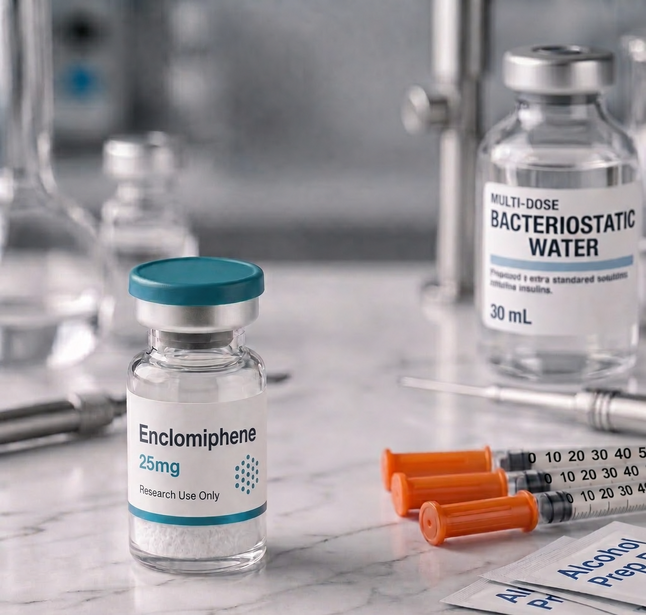 Enclomiphene, mock product photograph