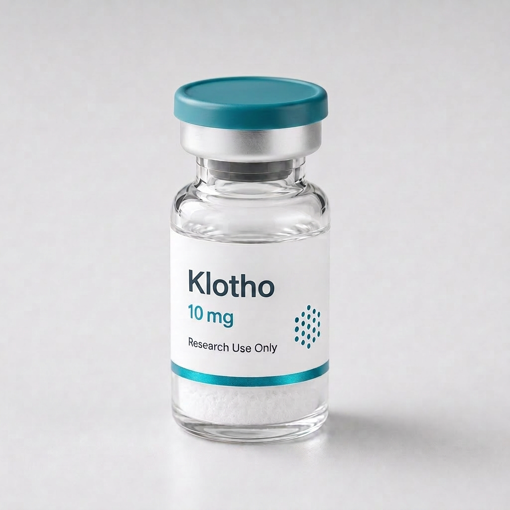 Klotho vial, mock product photograph