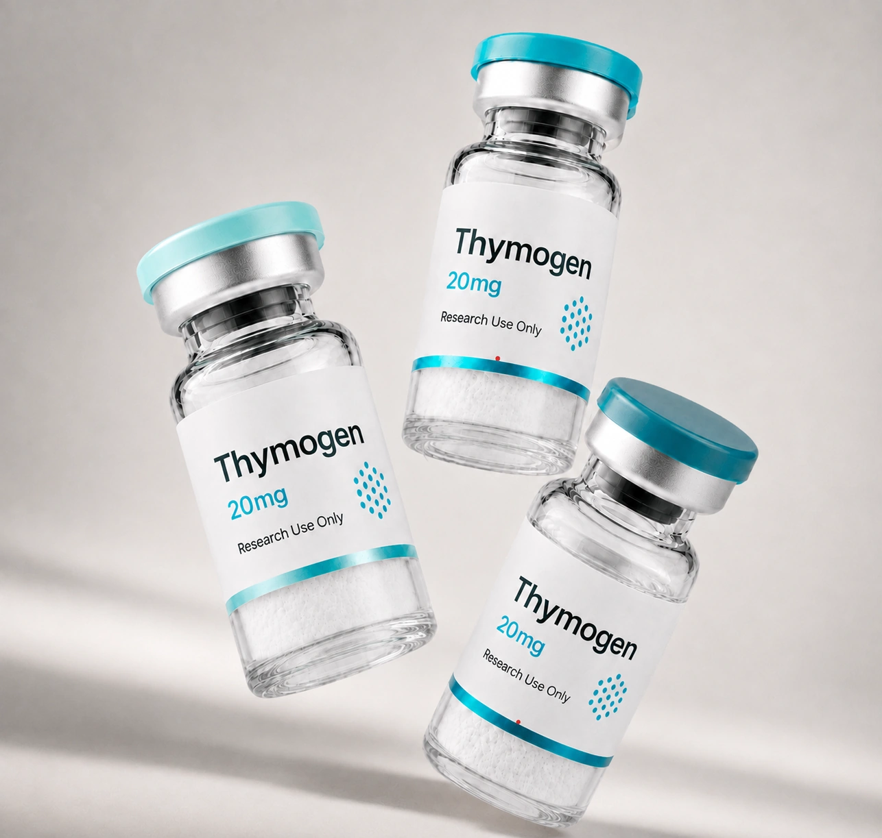 Thymogen vial, mock product photograph, view 3