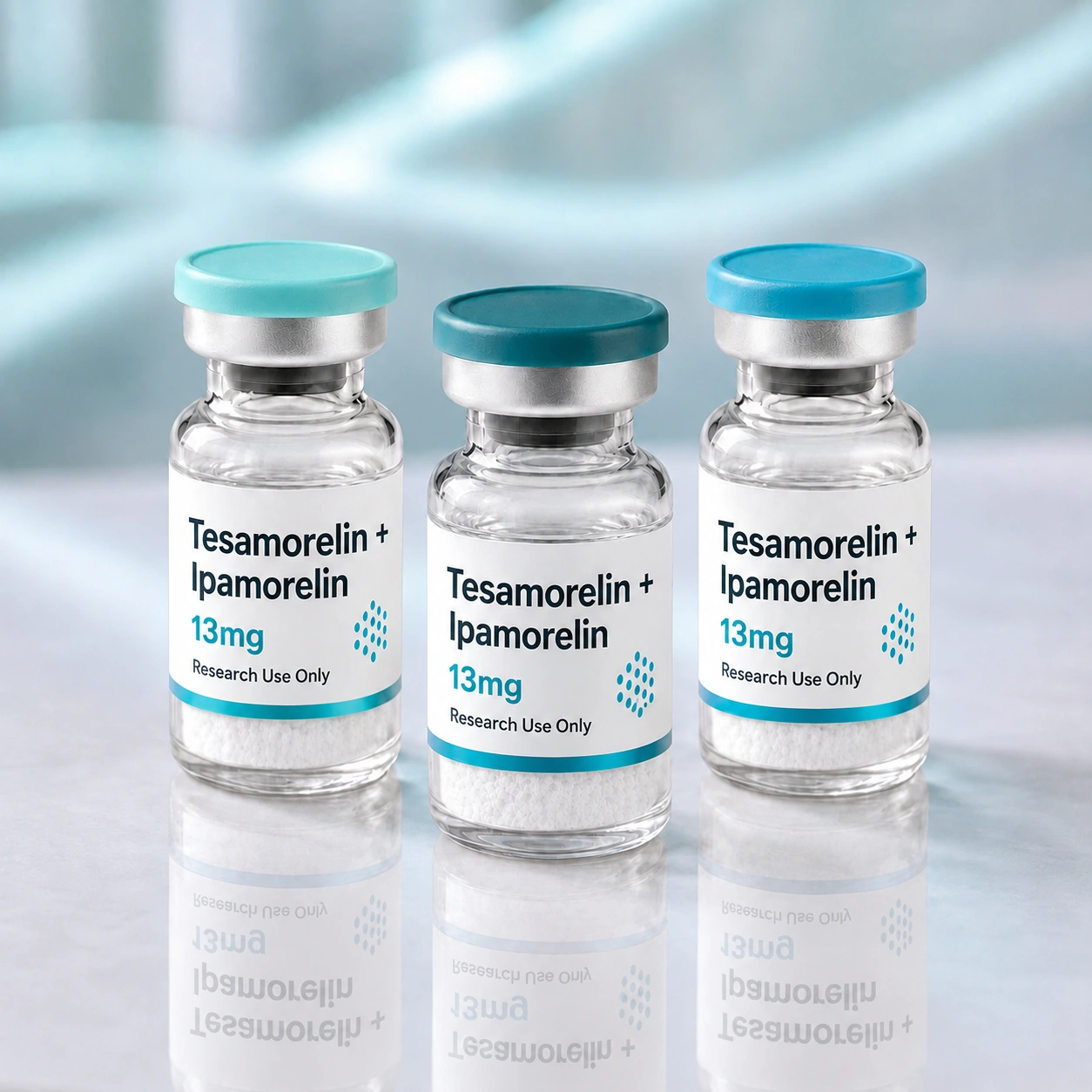 Tesamorelin + Ipamorelin blend, mock product photograph