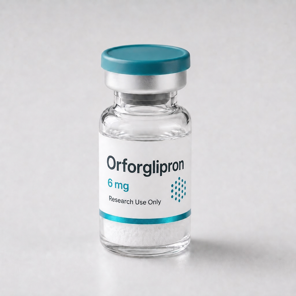 Orforglipron vial, mock product photograph