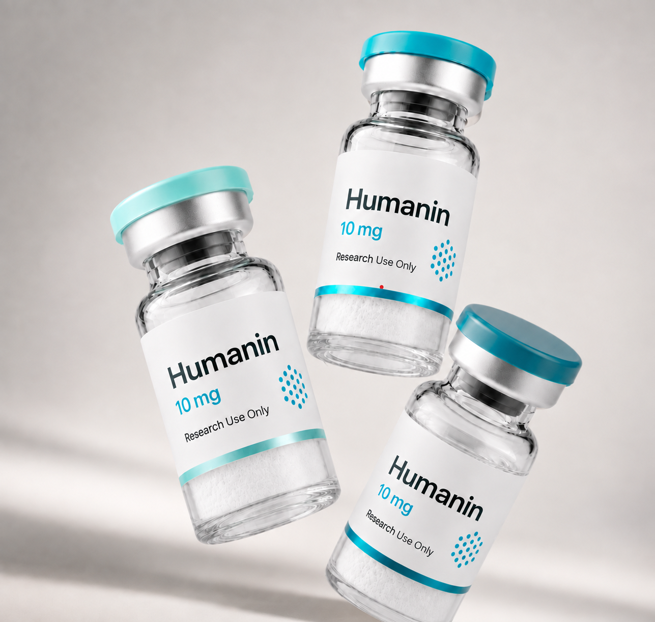 Humanin vial, mock product photograph, view 3