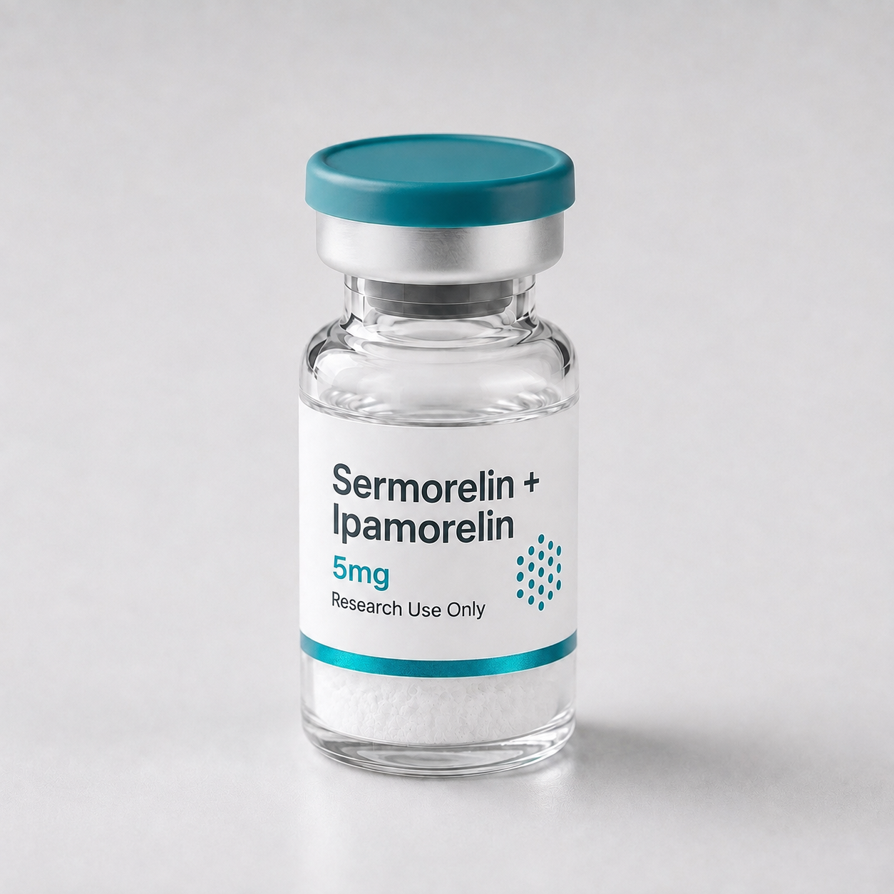 Sermorelin + Ipamorelin blend vial, mock product photograph