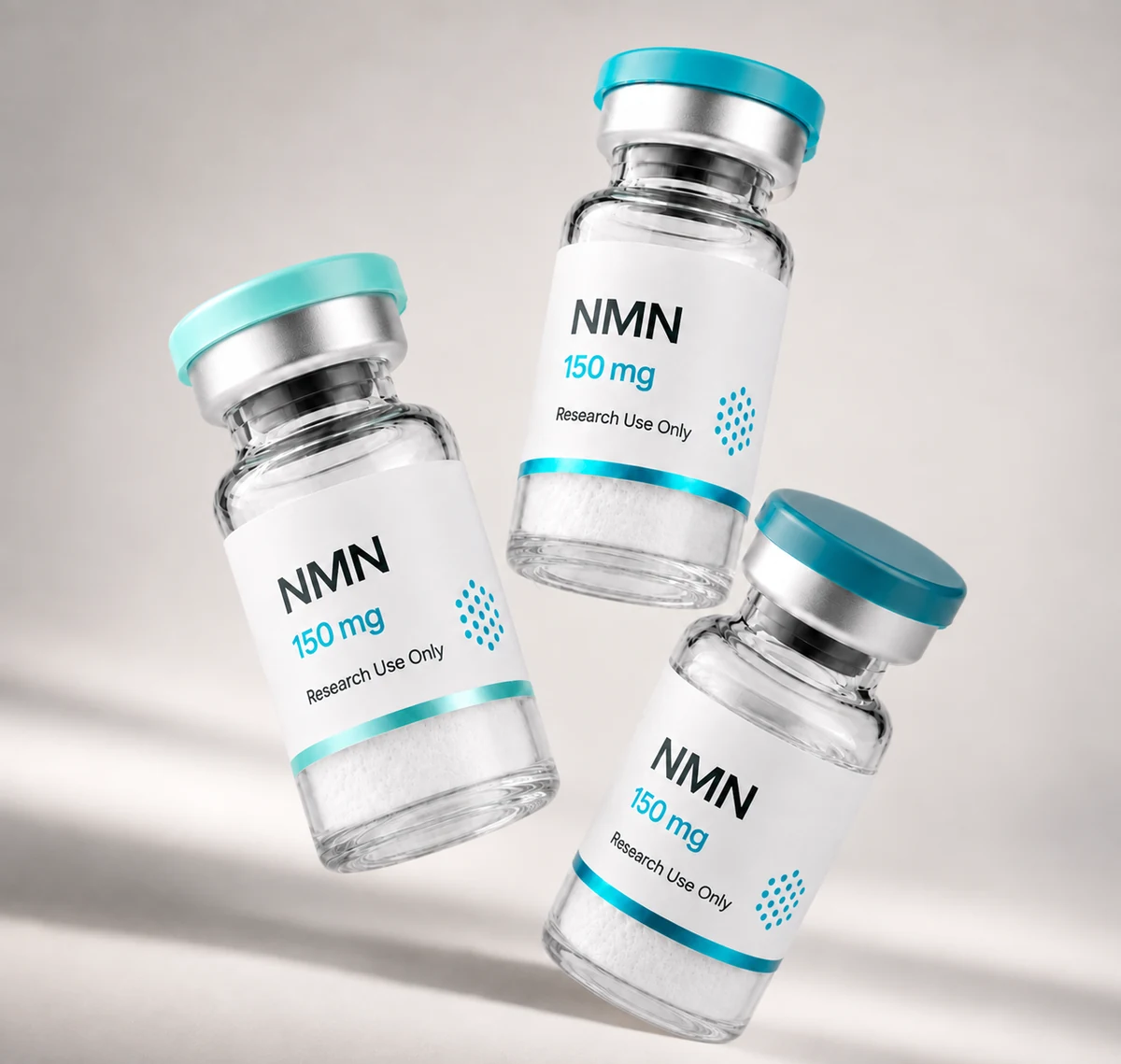 NMN vial, mock product photograph, view 3