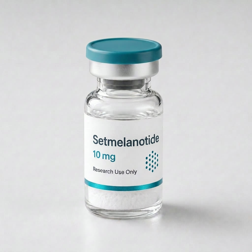 Setmelanotide (Imcivree) vial, mock product photograph