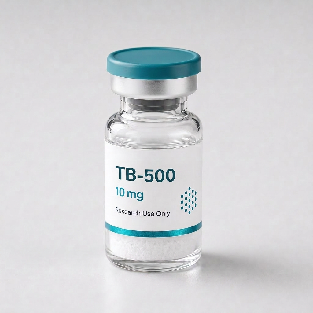 TB-500 / Thymosin Beta-4 vial, mock product photograph