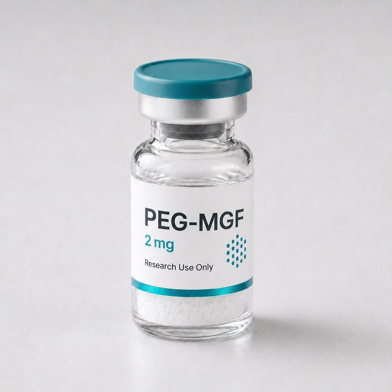 PEG-MGF vial, mock product photograph