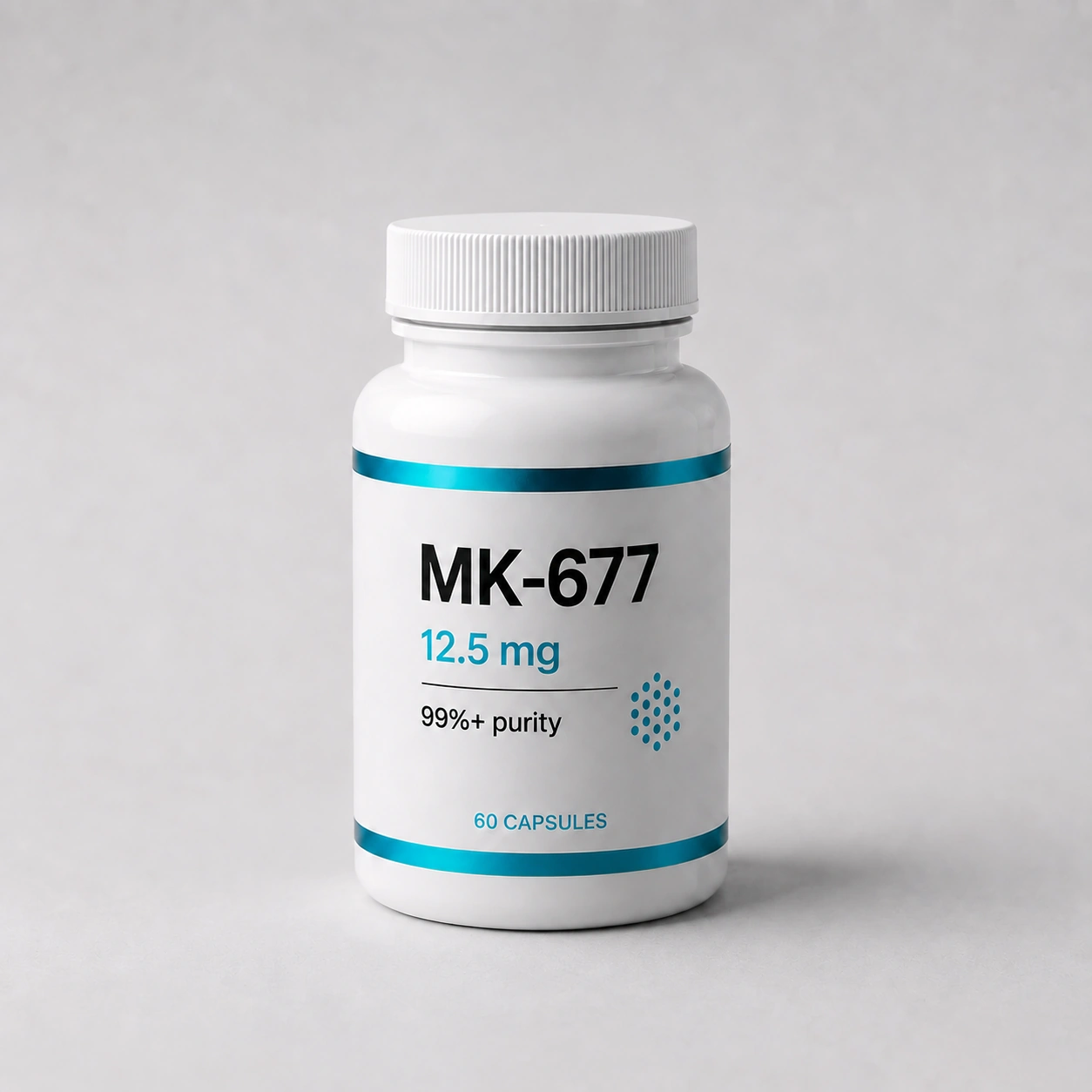 MK-677 (Ibutamoren) vial, mock product photograph