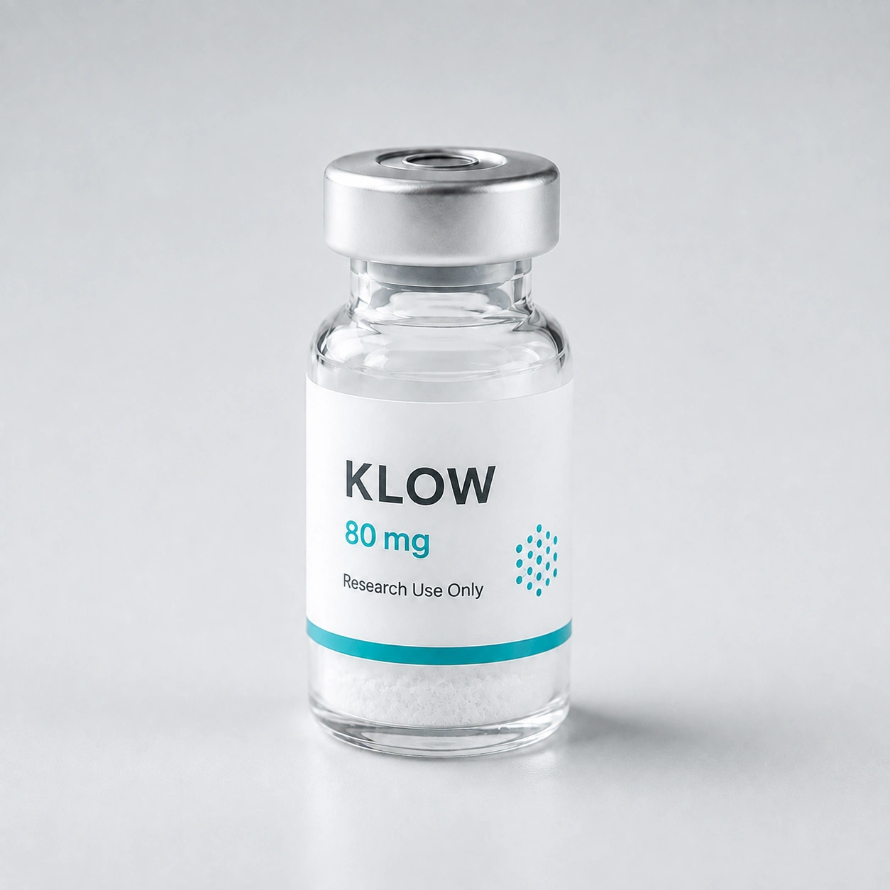 KLOW blend vial, 80 mg, on a light surface