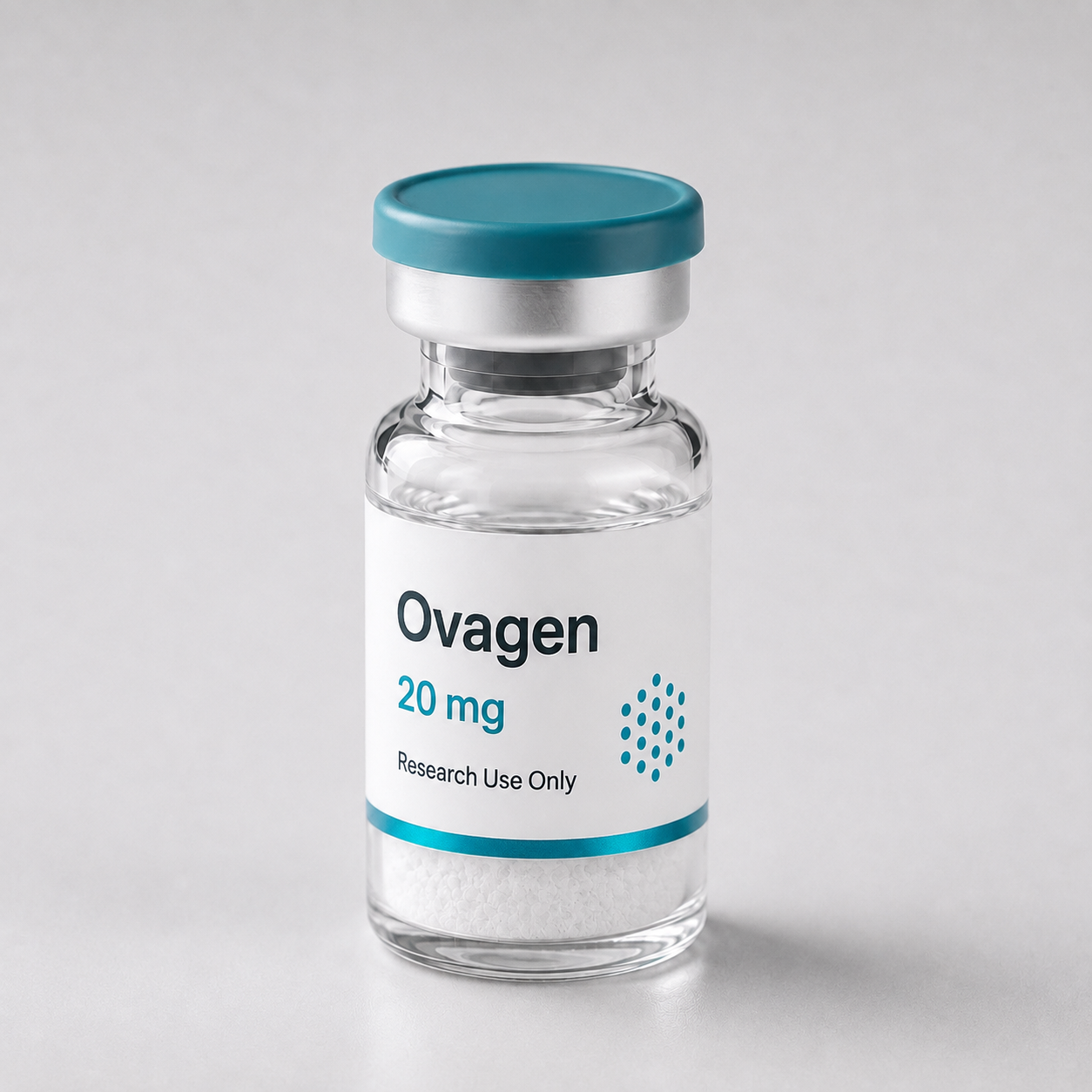 Ovagen vial, mock product photograph