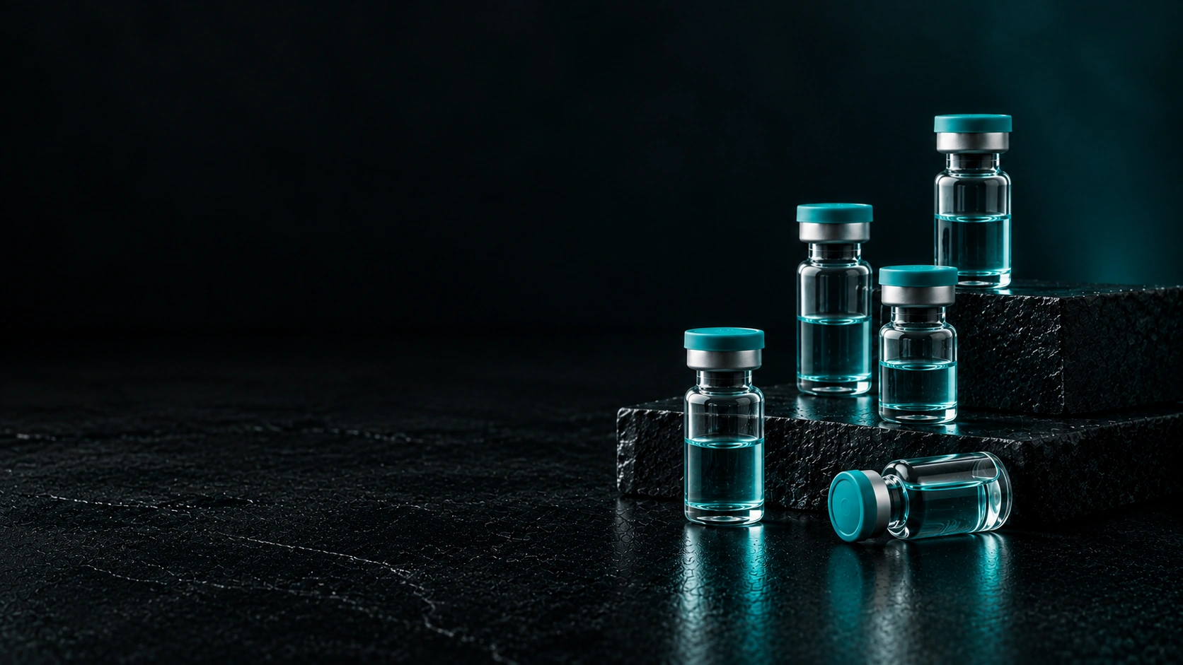 A group of peptide vials