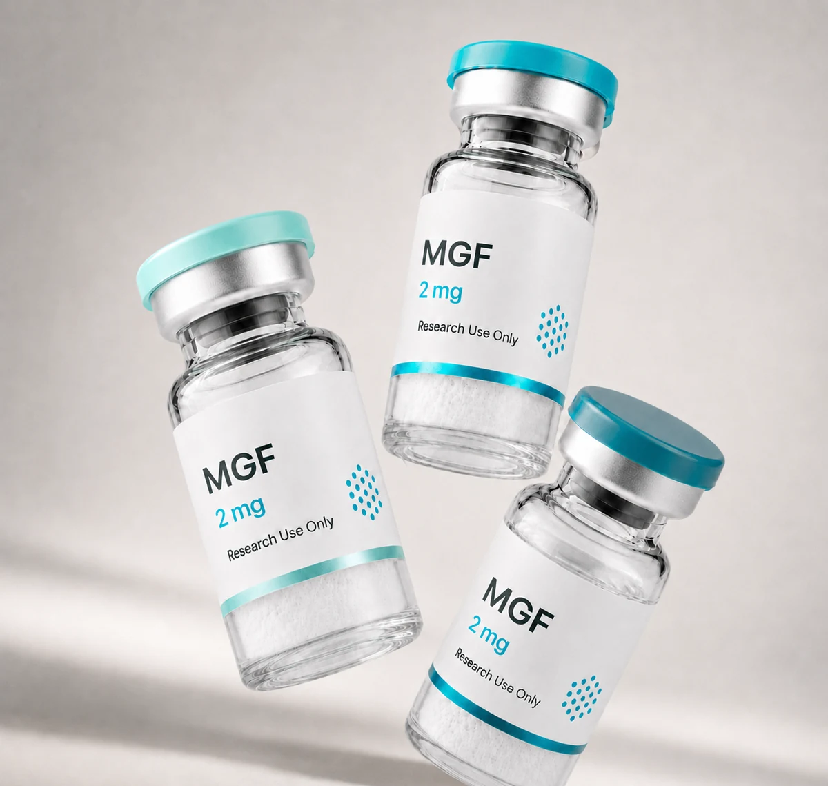 MGF (Mechano Growth Factor) vial, mock product photograph, view 3