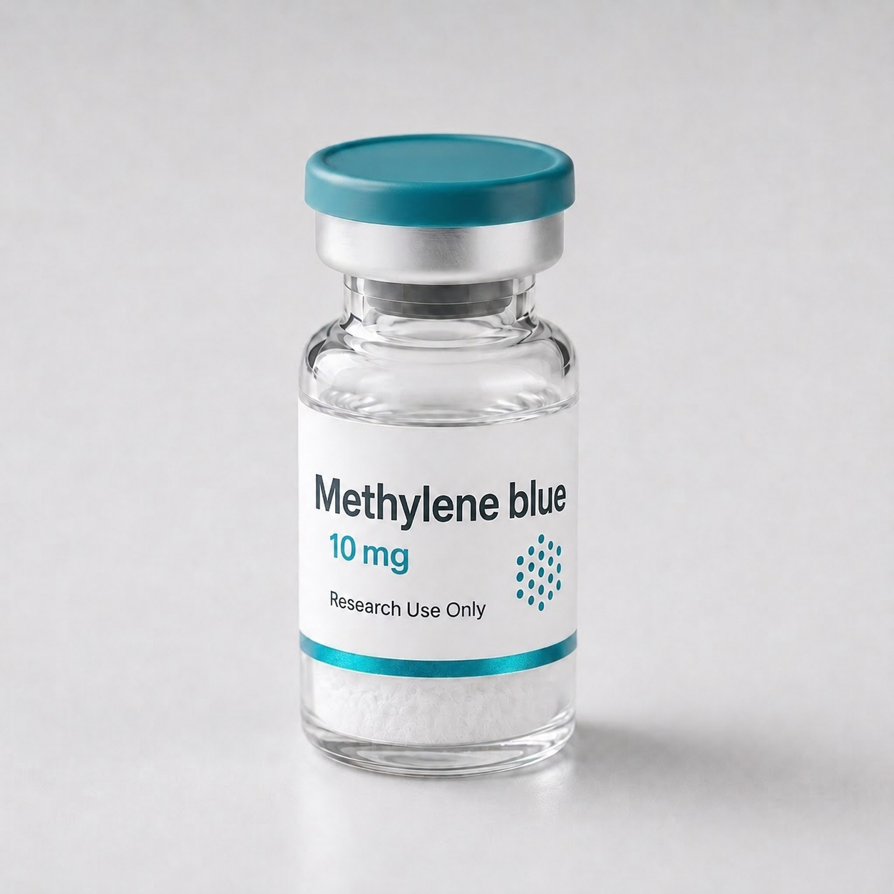 Methylene Blue vial, mock product photograph