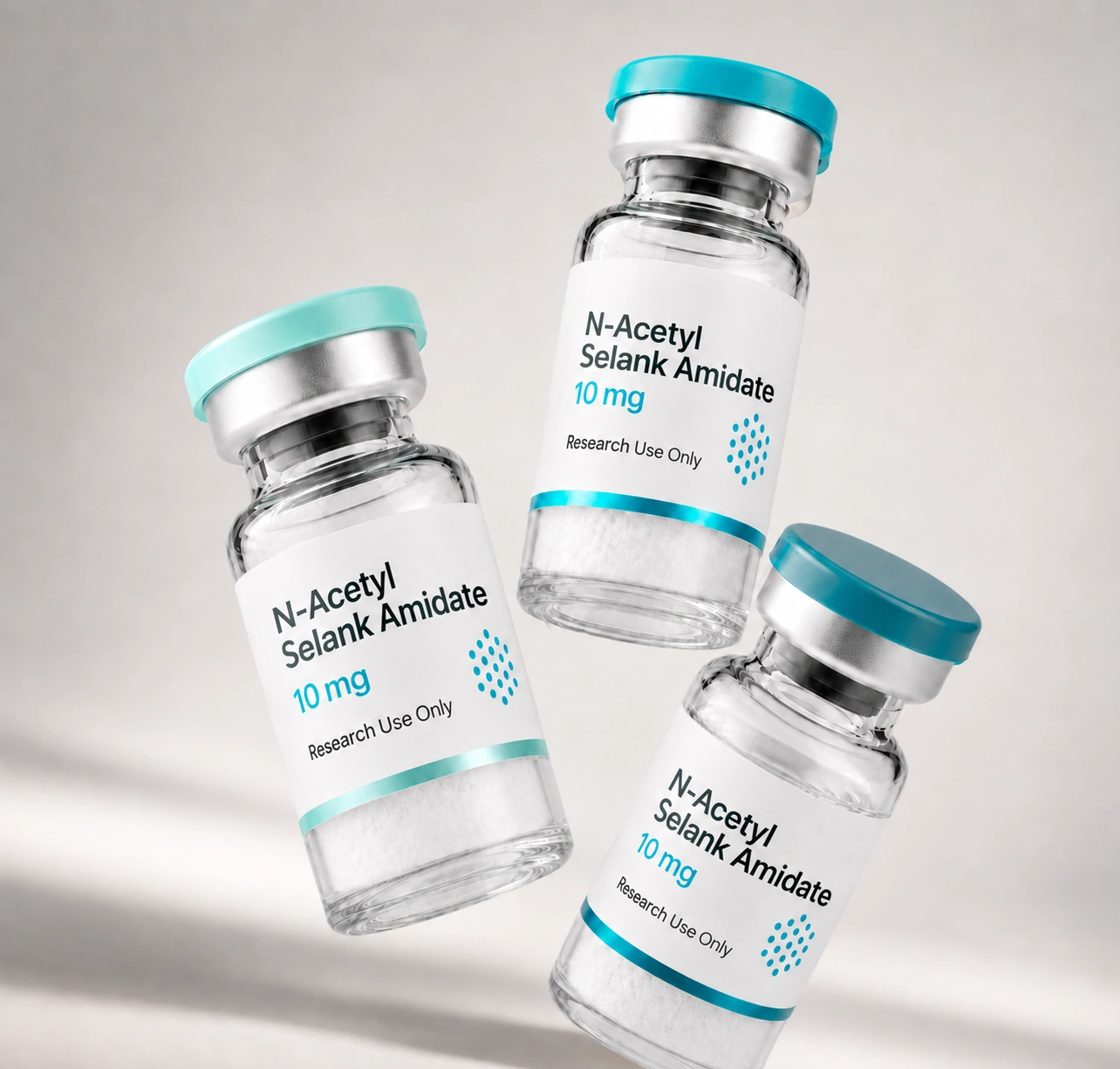 N-Acetyl Selank Amidate vial, mock product photograph, view 3