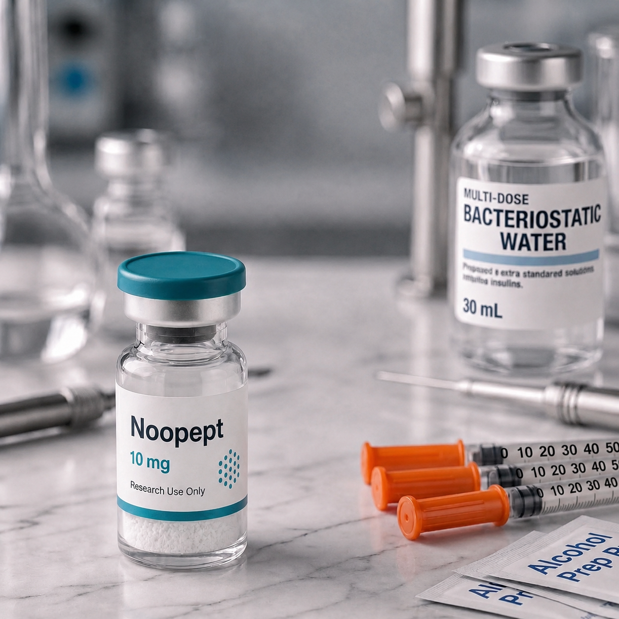 Noopept (Omberacetam), mock product photograph