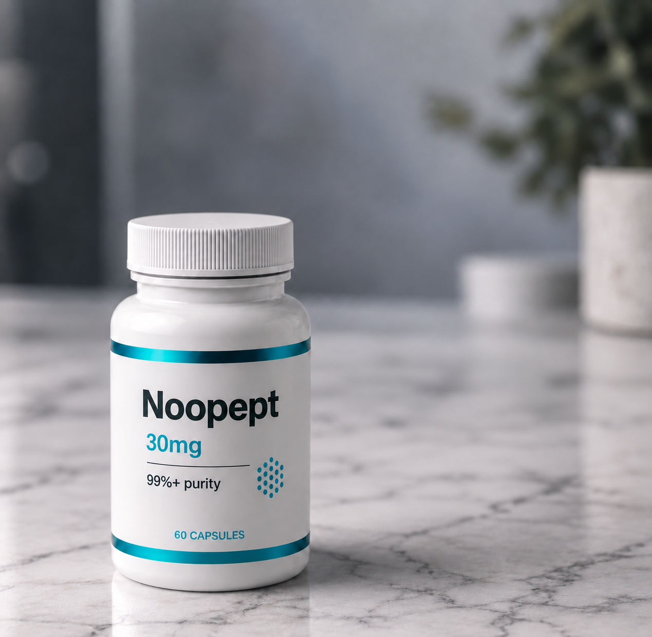 Noopept (Omberacetam), mock product photograph